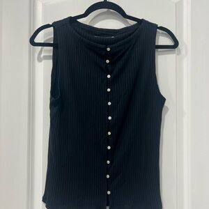 Abercrombie & Fitch Black Ribbed Sleeveless Blouse
